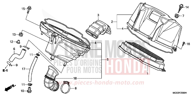 AIR CLEANER for NC700X Dual Cluth ABS DARKNESS BLACK METALLIC (NH463) from 2013
